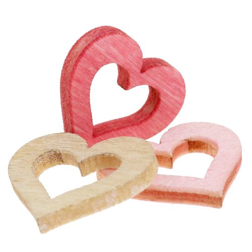 Floristik24 Cuore da spruzzare rosa, rosa, natura 2cm 144p