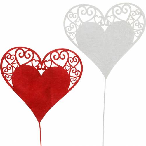 Floristik24 Cuore su bastoncino, spina decorativa a forma di cuore, decorazione per matrimonio, San Valentino, decorazione a cuore, 16 pezzi