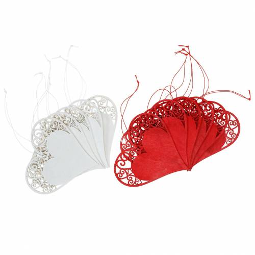 Floristik24 Cuore da appendere, decorazione matrimonio, cuore pendente, decorazione cuore, San Valentino 12 pezzi