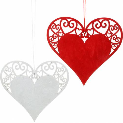 Floristik24 Cuore da appendere, decorazione matrimonio, cuore pendente, decorazione cuore, San Valentino 12 pezzi