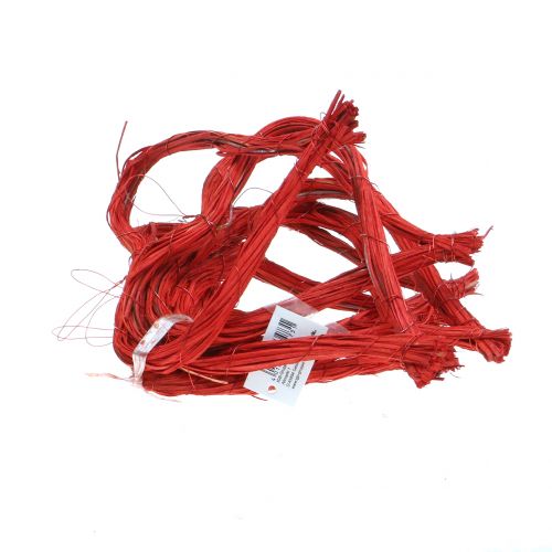 Floristik24 Cuore in rafia da appendere rosso 15cm 8pz