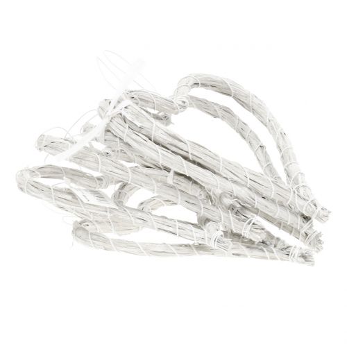 Bast cuore per appendere bianco 15 cm 8 pezzi | Floristik24.it