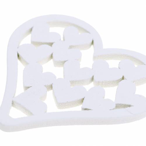 Prodotto Decorazione a dispersione cuore bianco 5 cm 40 pz