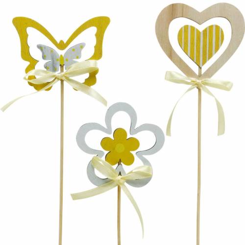 Floristik24 Fiore e cuore della farfalla della spina decorativa, decorazione della molla, spina del fiore, San Valentino 9 pezzi