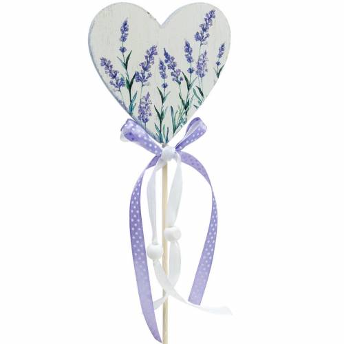 Floristik24 Cuore lavanda, decoro estivo, cuore da attaccare con lavanda, decoro cuore mediterraneo 6pz