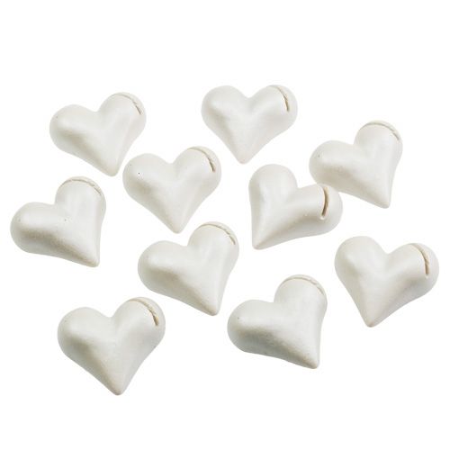 Floristik24 Portacarte cuore 4cm bianco 20 pz