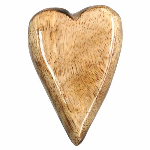 Floristik24 Cuori in legno di mango smaltato naturale 6,2–6,6 cm × 4,2–4,7 cm 16 pezzi