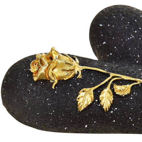 Cuore con gioielli tombali in oro nero rosa 14×10×3 cm 2 pezzi