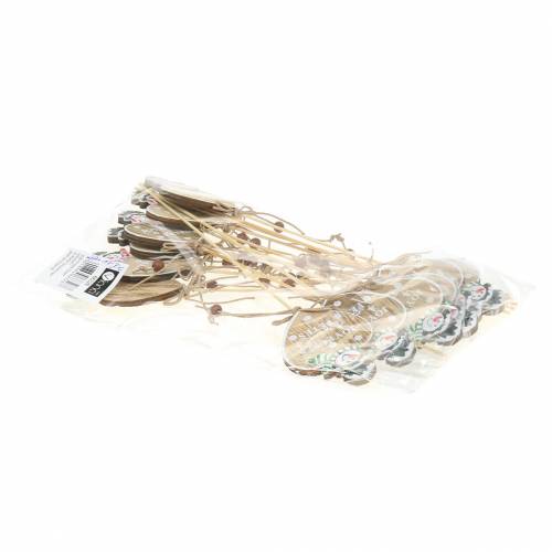 Floristik24 Deco plug cuore con pupazzo di neve 12pz