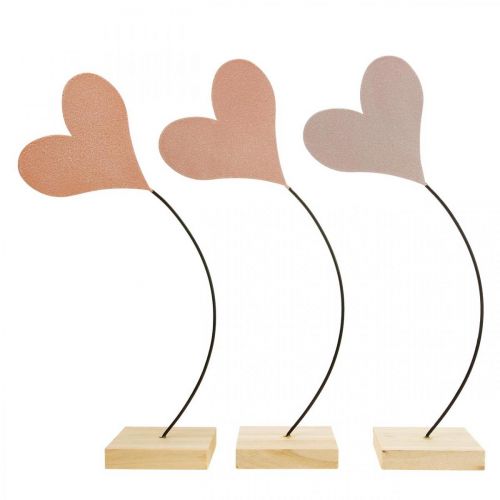 Decorazione da tavola cuori matrimonio, decorazione cuore in metallo arancione/viola H40cm 3pz