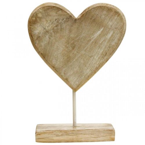 Floristik24 Cuore in legno cuore deco legno metallo natura stile country 20x6x28cm