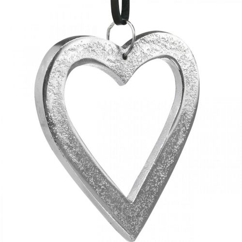 Prodotto Cuore da appendere, decorazione in metallo, Natale, decorazione matrimonio argento 11×11cm