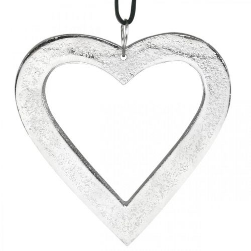 Prodotto Cuore da appendere, decorazione in metallo, Natale, decorazione matrimonio argento 11×11cm