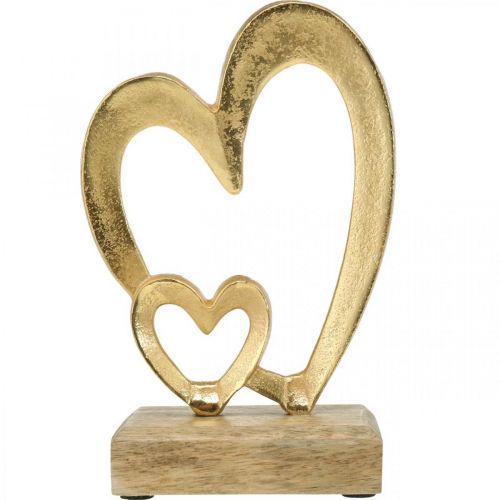 Floristik24 Decorazione da tavola con cuori in metallo Decorazione di nozze di San Valentino Dorata naturale H19cm