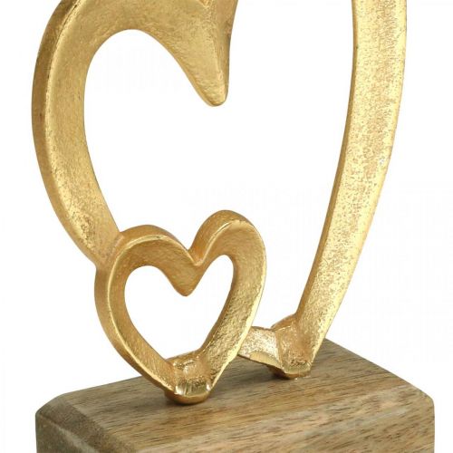 Floristik24 Decorazione da tavola con cuori in metallo Decorazione di nozze di San Valentino Dorata naturale H19cm