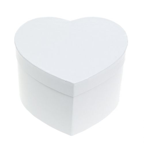 Floristik24 Fioriera Herzbox bianco 14 / 16cm 2 pezzi