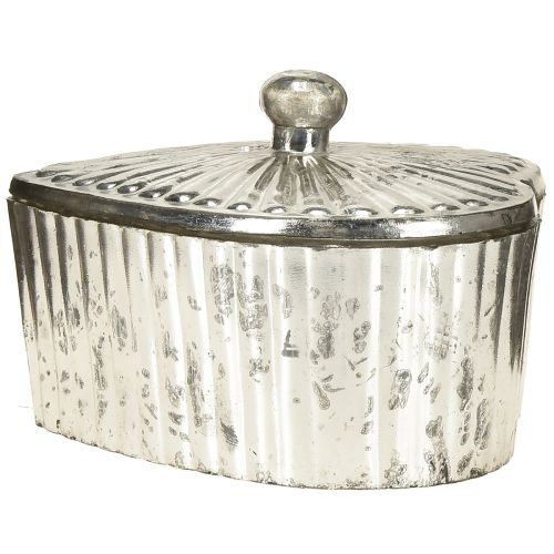 Prodotto Scatola a forma di cuore con coperchio, scatola di vetro con cuore, champagne, 15,5×15×10cm