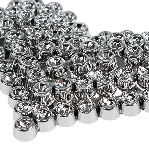 Floristik24 Cuore 6,5 cm in argento con punto colla 12 pezzi