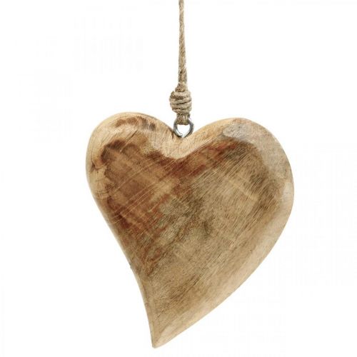 Floristik24 Cuore in legno cuori in legno pendente decorativo in legno di mango H14cm 3 pezzi