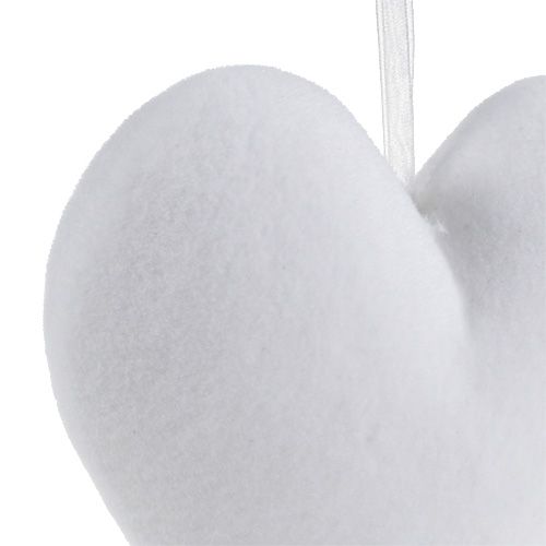 Floristik24 Cuore affolla a pendenti 15 cm bianco 4 pezzi