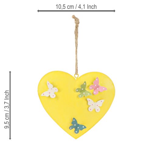 Prodotto Ciondoli decorativi a forma di cuore con farfalle per decorazioni primaverili, 10,5 cm, 3 pezzi