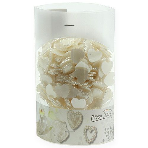 Floristik24 Decorazione da controllare Mini Heart Cream 1.3cm 300 pezzi