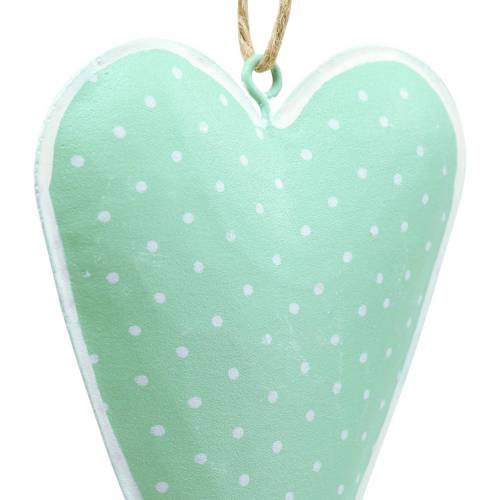 Prodotto Appendiabiti a cuore in metallo verde, puntinato bianco H11cm 6pz