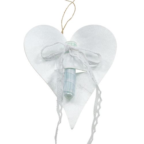 Floristik24 Appendino a cuore con tubo orchidea bianco 16 cm 6 pezzi