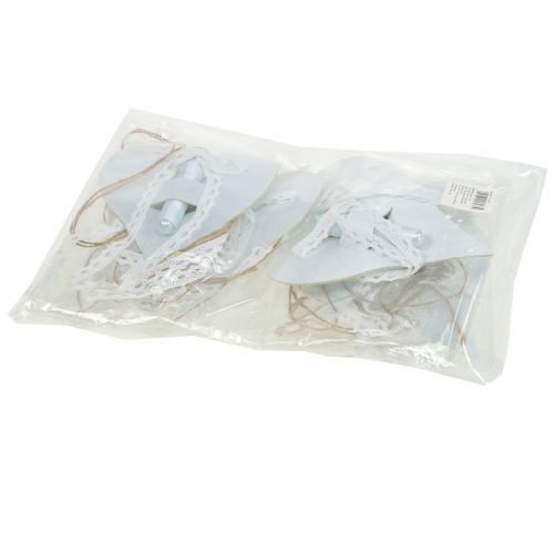 Floristik24 Appendino a cuore con tubo orchidea bianco 16 cm 6 pezzi