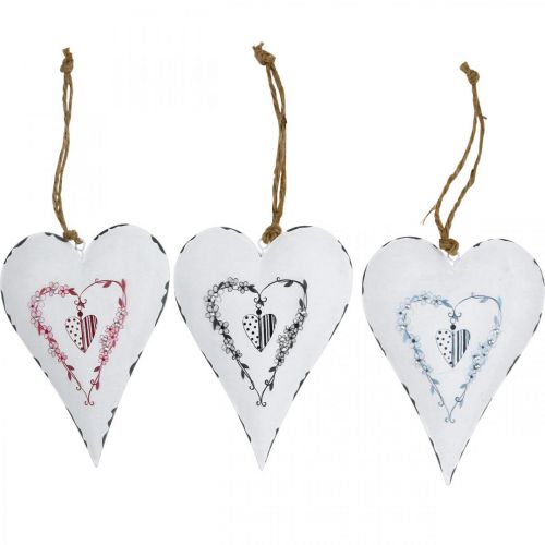 16 x 16 cm colore: Bianco Grande cuore in metallo da appendere motivo: fiori chemin_de_campagne 