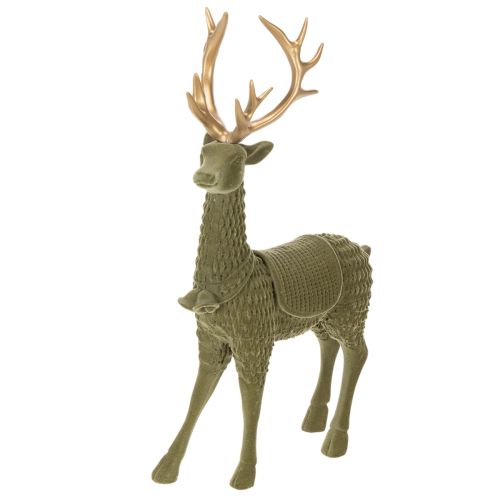 Statuetta decorativa di cervo in piedi, con corna floccate, 31 cm acquistare | Floristik24.it