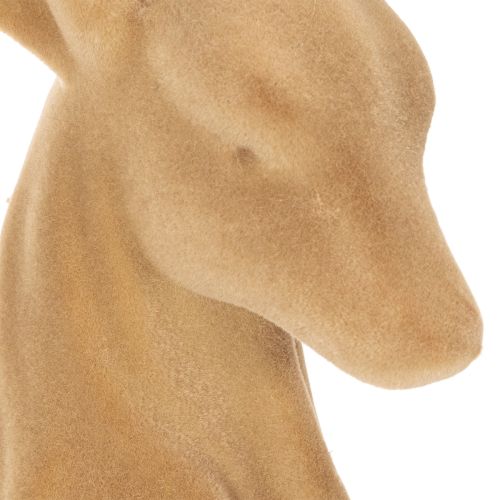 Statuetta decorativa di un cervo sdraiato con corna, decorazione floccata, 58 cm | Floristik24.it