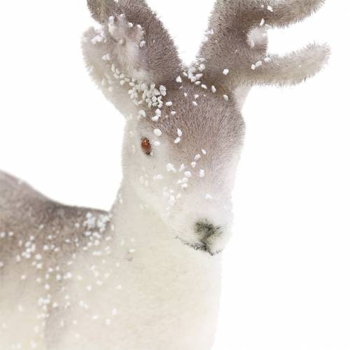 Prodotto Renna decorativa bianca con glitter – Decorazione natalizia invernale 20 cm 3 pezzi