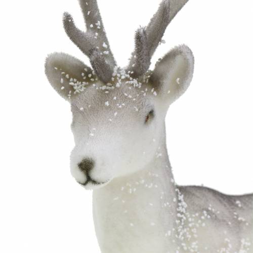 Prodotto Cervo decorativo floccato/nevicato 27,5 cm 2 pz