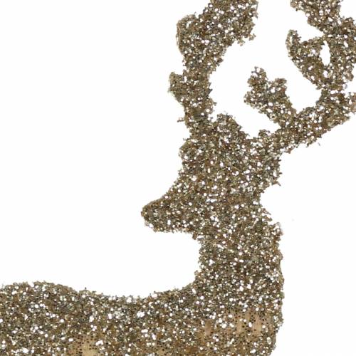 Prodotto Plug decorativo cervo glitter oro assortiti 8/10cm 18 pz
