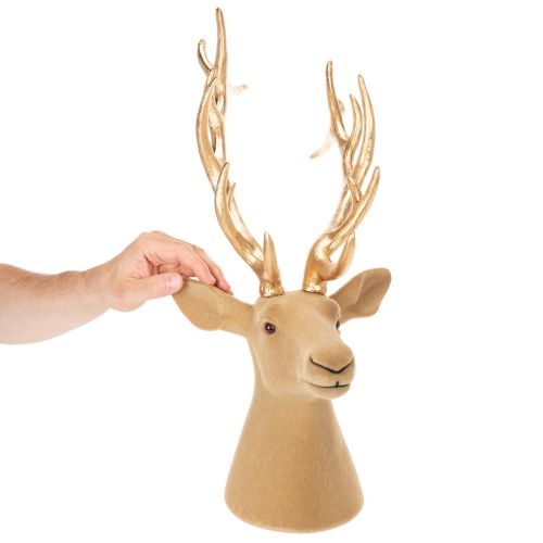 Scultura decorativa a forma di testa di cervo con grandi corna, 52 cm | Floristik24.it