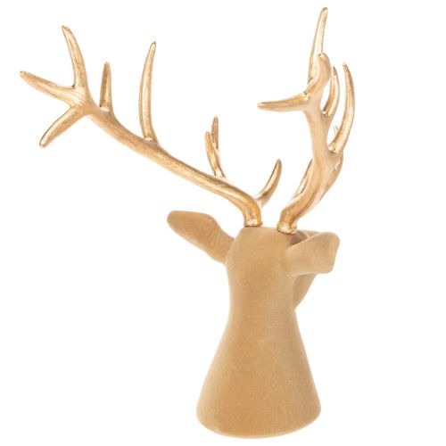 Scultura decorativa a forma di testa di cervo con grandi corna, 52 cm | Floristik24.it