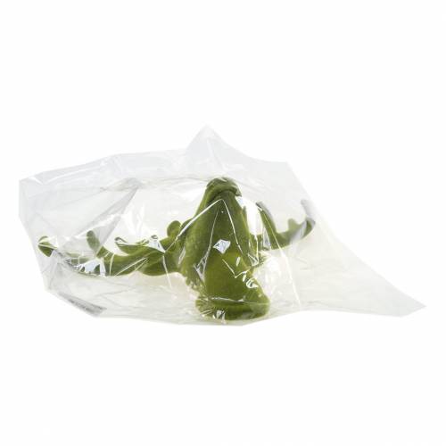 Floristik24 Testa di cervo decorativa floccata verde muschio 30 cm x 23 cm