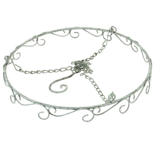 Prodotto Anello decorativo in metallo da appendere bianco shabby chic Ø30cm H30cm