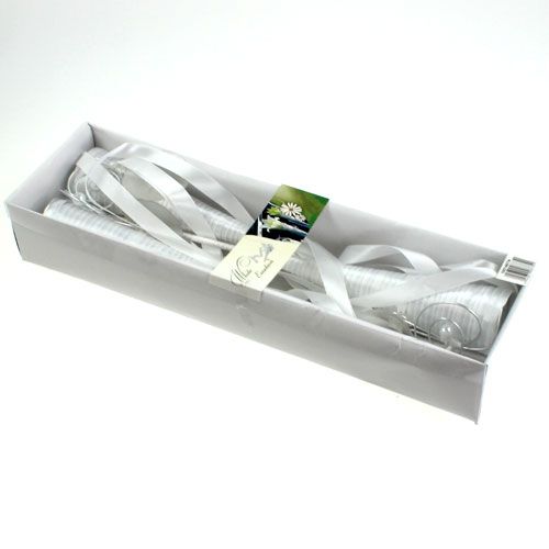 Floristik24 Borsa in raso bianco 40cm 3 pezzi