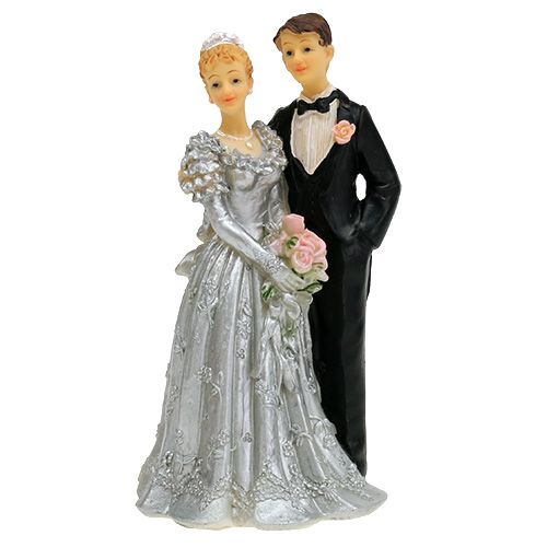 Floristik24 Sposi per nozze d'argento 14cm