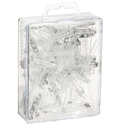 Prodotto Spille da matrimonio trasparenti/argento 5 cm 50 pezzi