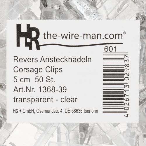 Prodotto Spille da matrimonio trasparenti/argento 5 cm 50 pezzi