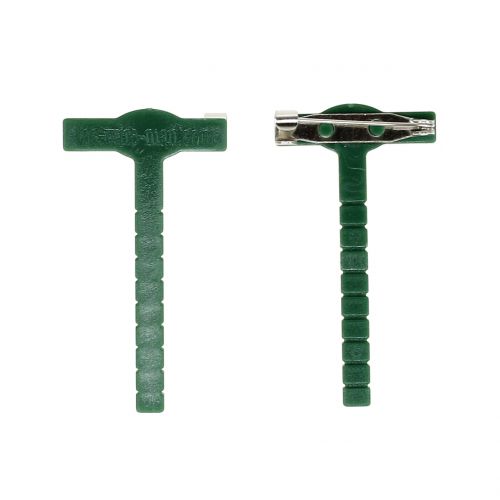 Spilla da sposa verde, argento 2,6 cm x 5 cm 50 pezzi