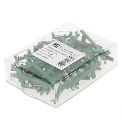 Spilla da sposa verde, argento 2,6 cm x 5 cm 50 pezzi