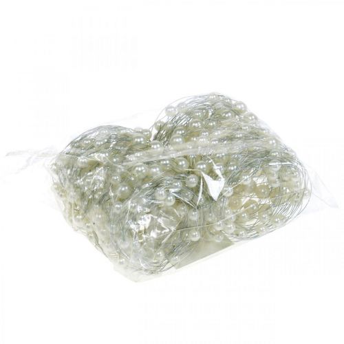 Floristik24 Decorazione di nozze, filo di perle decorativo, ghirlanda con perle, filo decorativo 2,5 m 2 pezzi