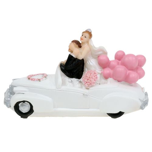 Floristik24 Figura di sposi sposi in macchina 16 cm
