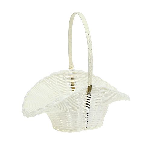 Floristik24 Cesto nuziale bianco Ø13,5 cm H30 cm