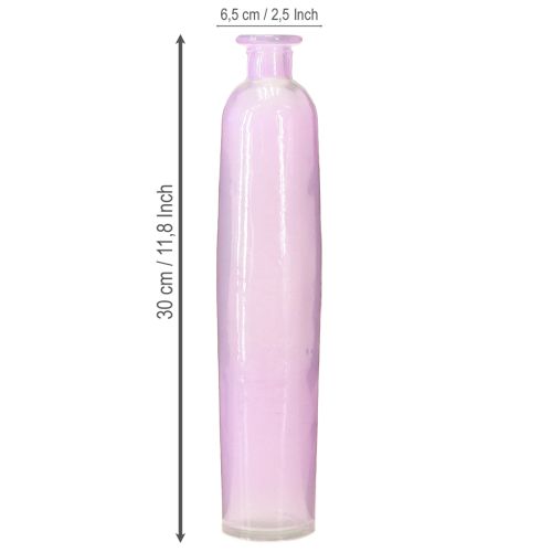 Prodotto Vaso alto per fiori bottiglie viola vetro decorativo Ø6,5cm H30cm