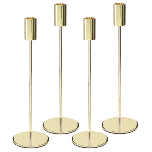 Prodotto Portacandele alto in metallo dorato, 27,5 cm, 4 pezzi